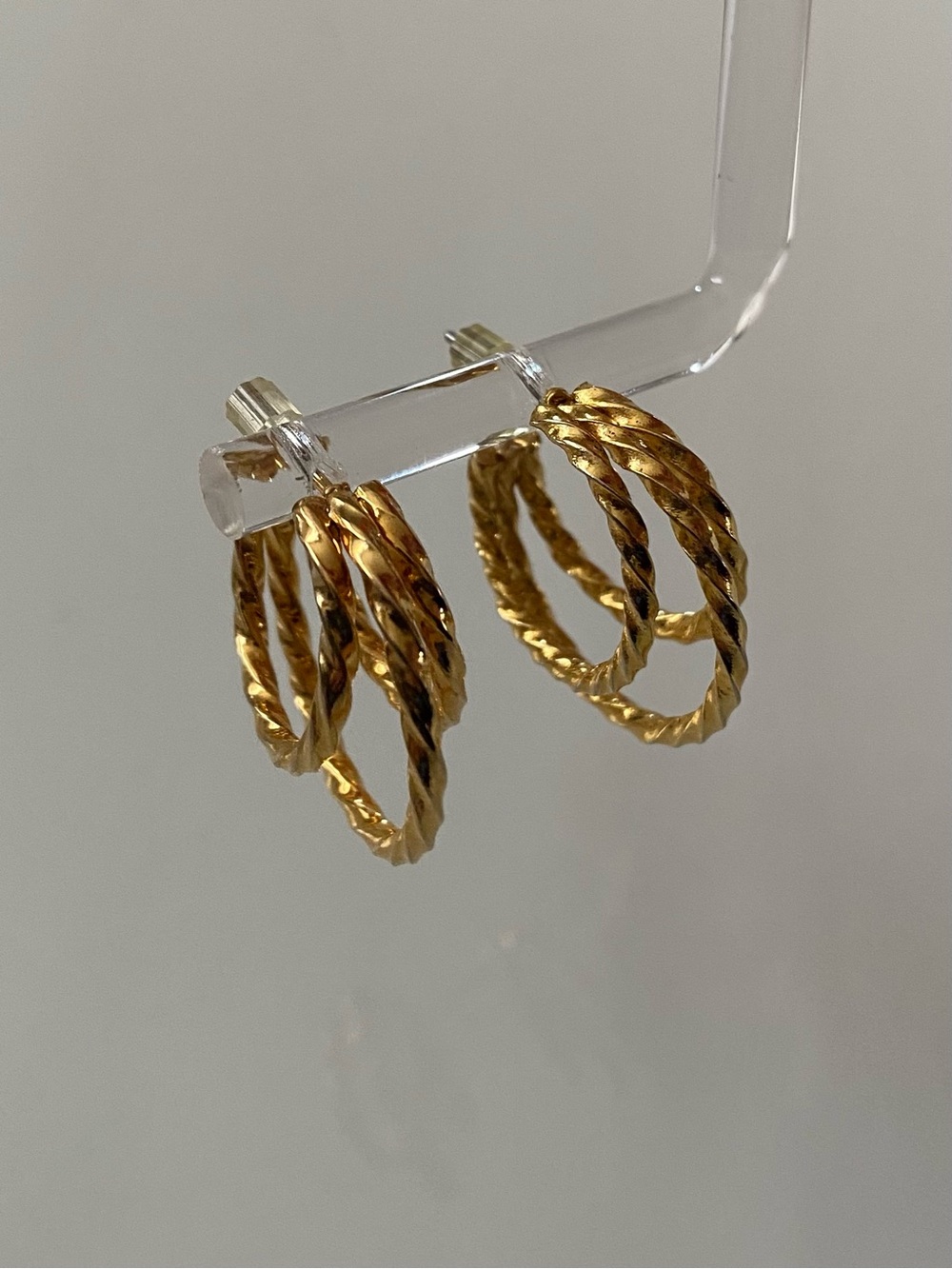 Gold Twisted Triple-Hoop Earrings - Women Jewelry